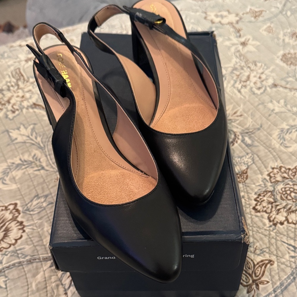 Cole Haan Elegant Black Slingback Heels
